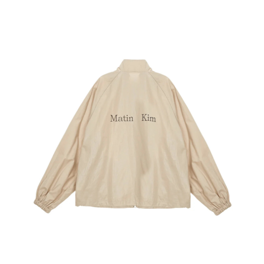 NWT Matin Kim Jacket Womens XL Beige Coating Windbreaker Korea Authentic NEW